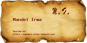 Mandel Irma névjegykártya