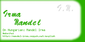 irma mandel business card